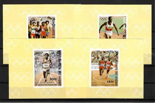 Niger: Olympische Sommerspiele 1984 Los Angeles #900-903, postfrisch, 4x Blocks