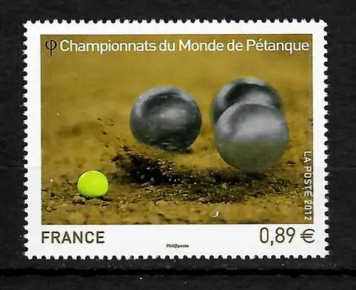 Frankreich: Pétanque WM, Boule 2012, #5426, Block #204, postfrisch