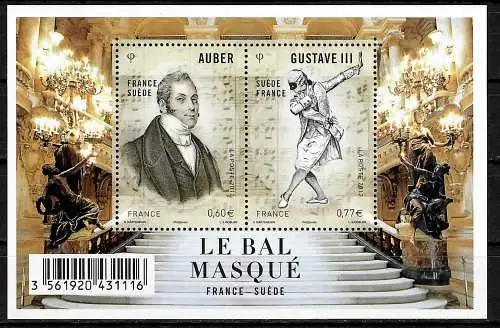 Frankreich/Schweden: Maskenball, #5462-5463, postfrisch