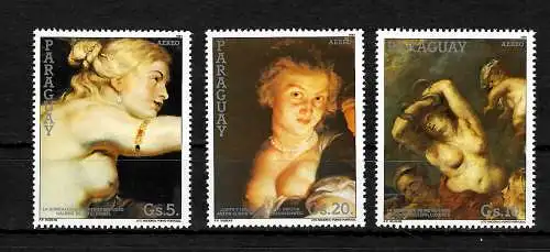 Paraguay: Rubens Gemälde, 3 Briefmarken, #4164-4166, postfrisch