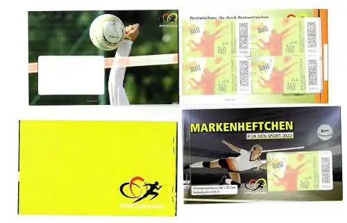 Bund: Markenheftchen für den Sport 2022, Sportphilatelie, Faustball, gestempelt