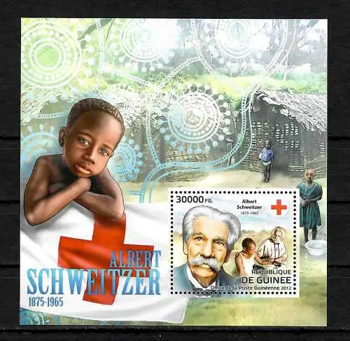 Guinea: Albert Schweitzer, Rotes Kreuz, postfrisch