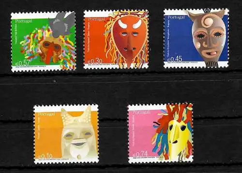 Portugal:  Karneval Faschingmasken, #2883-2887, postfrisch