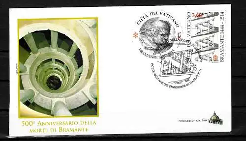 Vatikan: 500. Todestage von Donato Bramante, FDC #1811-12