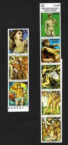 Paraquay: 500. Geburtstag von Michelangeolo, 8 Briefmarken, #2579-86 postfrisch