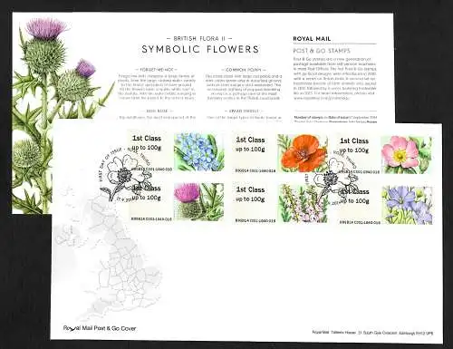 GB: Symbolic Flowers, 1st class, FDC