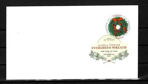 USA: Global Forever, Evergreen Wreath, 2013, FDC