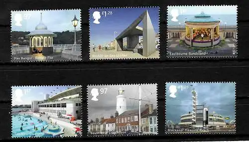 GB: Architektur, Strandbäder, Bangor Pier, Eastbourne Bandstrand, ... mnh