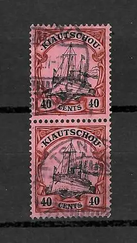 Kiautschou: Senkrechtes Paar, MiNr. 33, Stempel Tsingtau