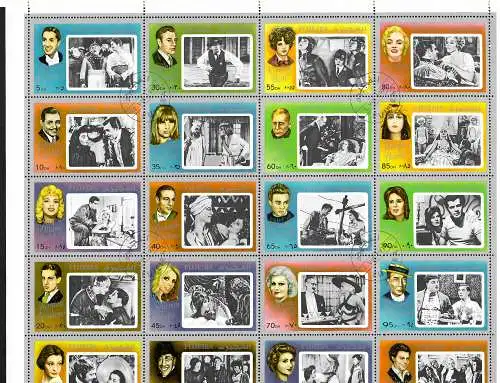 Fujeira: Kino Szenen, 20 Briefmarken, Cinema, 20 stamps 1972