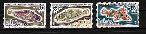 TAAF: Fische der Antarktis, #68-70, mnh