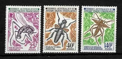 TAAF: Insekten der Antarktis, #71-73, mnh