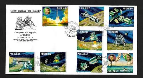 Paraguay: Apollo 11 moon landing, milestones of Apolo XI, FDC