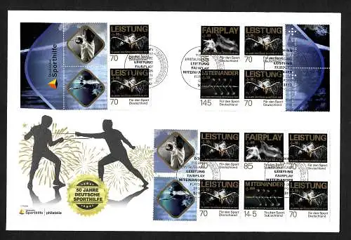 Bund: Deutsche Sporthilfe 2017, Zusammedrucke 2x FDC