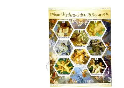 Liechtenstein: Weihnachten 2015, gestempelt Vaduz Marke II, FDC großer Umschlag