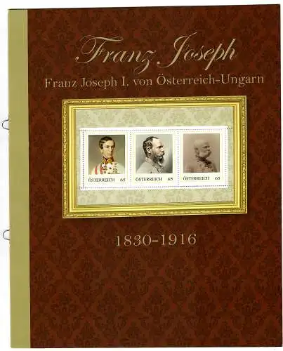 Österreich: Franz Joseph I von Österreich-Ungarn - Sammelmappe mit Block, **