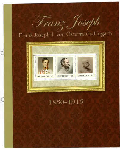 Österreich: Franz Joseph I von Österreich-Ungarn - Sammelmappe mit Block, **