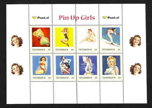 Österreich: Pin Up Girls, Kleinbogen postfrisch