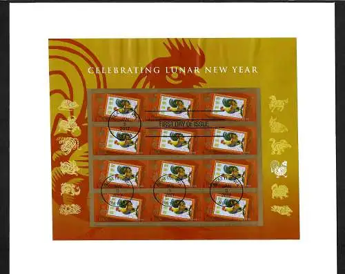 USA: Celebrating Lunar New Year, Jahr des Hahns 2017, FDC