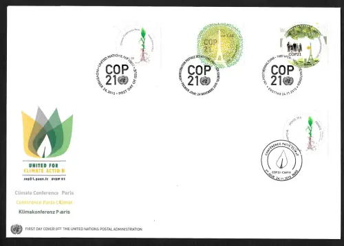 UNO Wien: 21. UN Klimakonferenz COP21, Sonderbeleg 2015, FDC