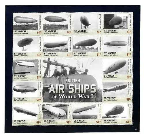 St. Vincent&Grenadinen: British Air Ships of World War I, Zeppelin, Luftschiff