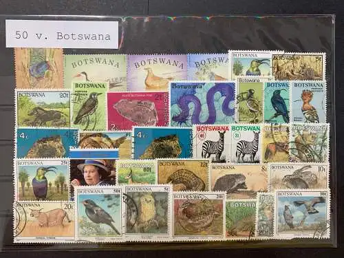 50 verschiedene Botswana Briefmarken, 50 Botswa stamps