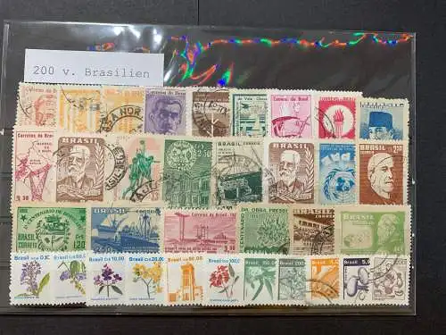 200 verschiedene Brasilien Briefmarken, 200 Brazil stamps