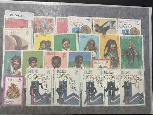 50 verschiedene Belize Briefmarken, 50 Belize stamps