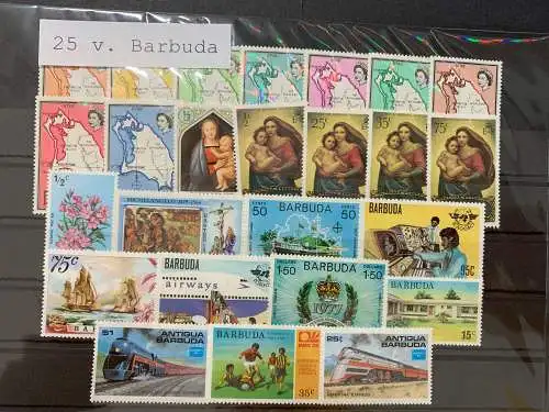 25 verschiedene Barbuda Briefmarken, 25 Barbuda stamps