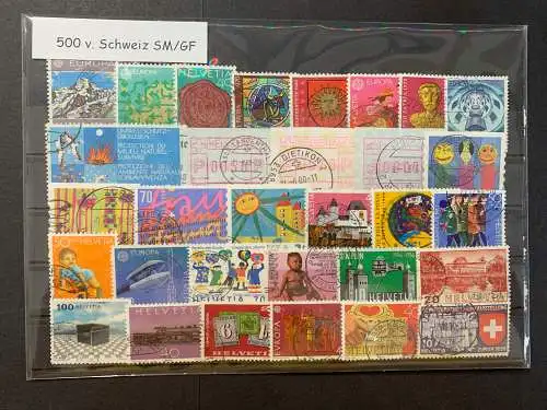 500 verschiedene Schweiz Briefmarken, 500 Switzerland stamps