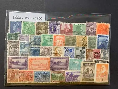 1000 verschiedene alle Welt bis 1950 Briefmarken, 1000 world wide -1950 stamps