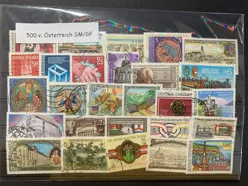 500 verschiedene Sondermarken Österreich Briefmarken, 500 Austria stamps