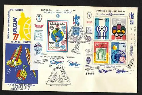 Uruguay 77: Jahresereignisse 1974-78, #1402-05, FDC