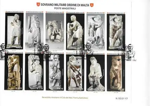 Malta: Benedetto Antelami: Skulptur in der Kunst, FDC Malteser Ordern