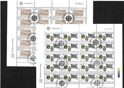 Zypern: Europa Marken 1983, 2x Bogen, gestempelt #582-583