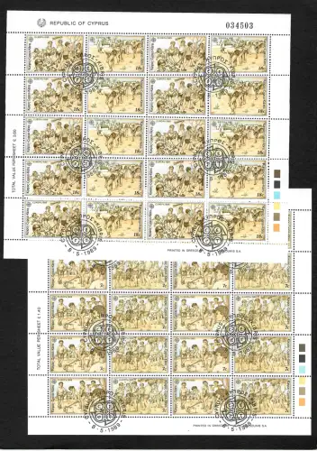 Zypern: Kinderspiele, 1989, gestempelt  #715-718,   2x Bogen