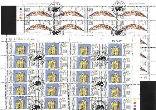 Zypern: 1990 European year of Tourismus gestempelt #750-753,   4x Bogen