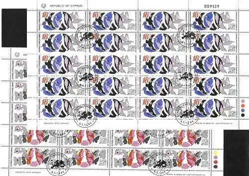 Zypern: 1990 European year of Tourismus gestempelt #750-753,   4x Bogen