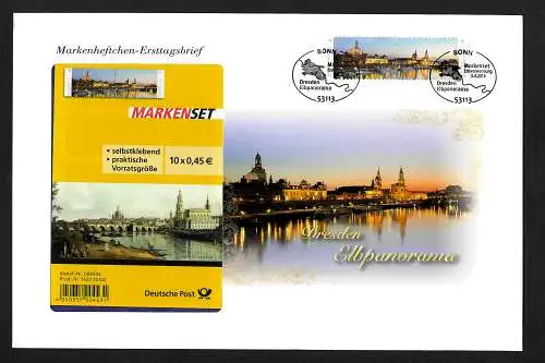 Bund: Dresden Elbpanorama 2014, Markenheftchen Ersttagsbrief, FDC