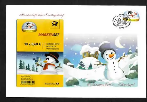 Bund:  Weihnachten, 2014, Markenheftchen Ersttagsbrief, FDC