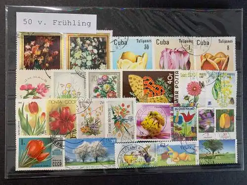 50 verschiedene Frühling, 50 different spring stamps