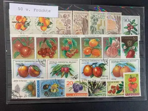 50 verschiedene Früchte, 50 different fruits stamps