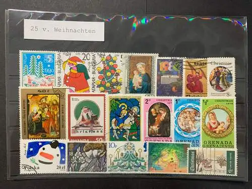 25 verschiedene Weihnachten, 25 different Weihnachten stamps