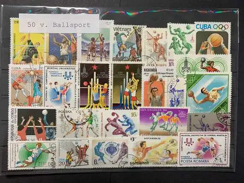 50 verschiedene Ballsport, 50 different Ball-sport stamps