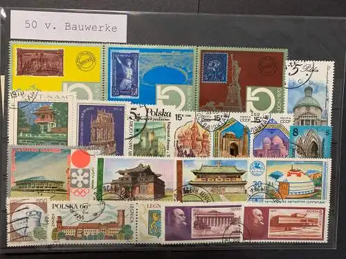 50 verschiedene Bauwerke, 50 different building stamps