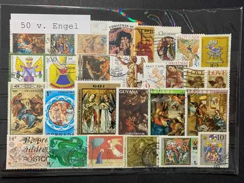 50 verschiedene Engel, 50 different Angel stamps