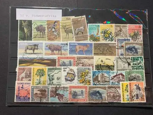 50 verschiedene Südwest Afrika, 50 different South West Africa stamps