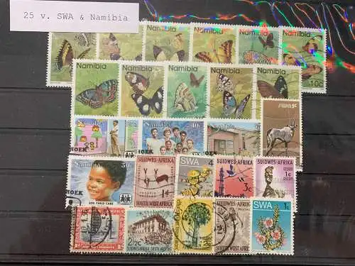 25 verschiedene Südwest Afrika, 25 different South West Africa stamps + Namibia