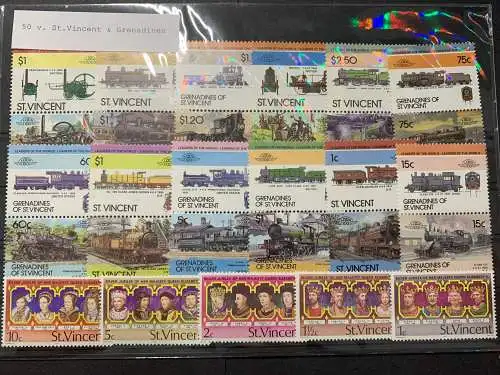 50 verschiedene St. Vincent&Grenadinen, 50 different St. Vincent stamps