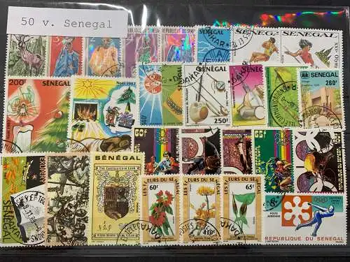 50 verschiedene Senegal, 50 different Senegal stamps